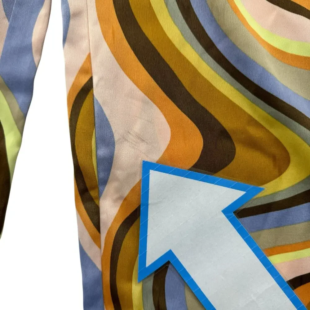 URBAN OUTFITTERS Olympia Scarf Pant Swirl Wide Leg Sz Small Orange Brown Yellow - Picture 8 of 9